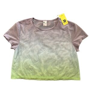 ALL IN MOTION Mesh Crop Top Short Sleeves Medium BNWT